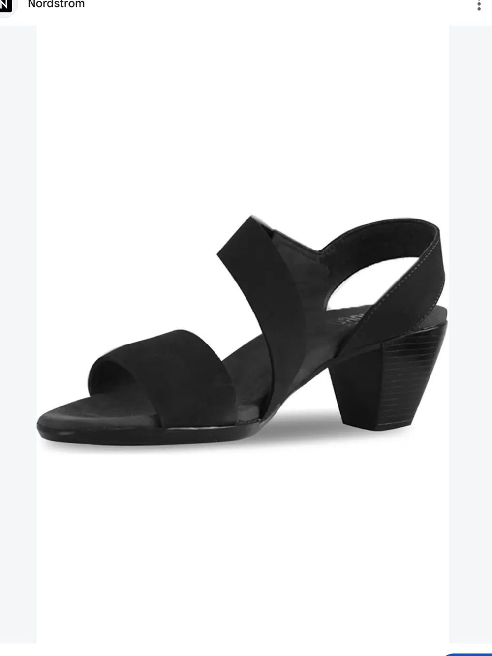 Munro Lucia Black Slingback Low Block Heel Sandal